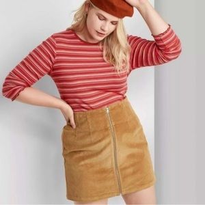 ❣️2/$15❣️ Wild Fable Camel Color Women’s 12 Corduroy Zipper Mini Skirt